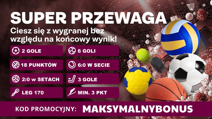 Super Przewaga w Superbet - Ciesz się z wygranej bez względu na końcowy wynik. 9 dyscyplin i wymogi, kod promocyjny: MAKSYMALNYBONUS