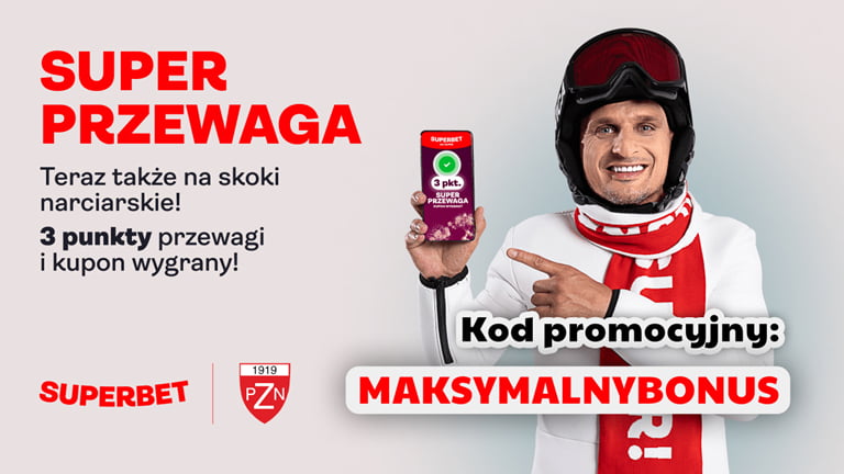 Super Przewaga na skoki narciarskie - 3 pkt przewagi i kupon wygrany. S. Peszko, kod promocyjny