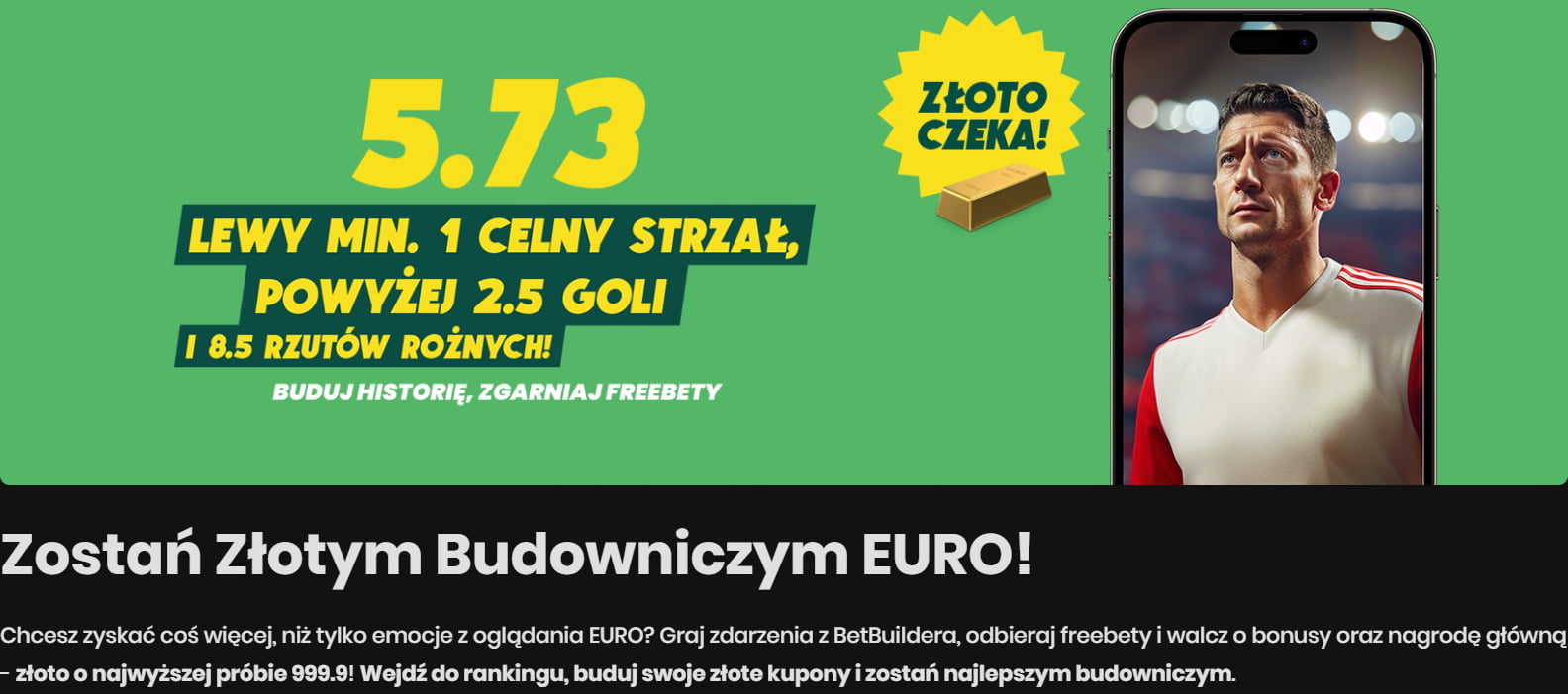 Promocja Złoty Budowniczy w Betfan - na EURO 2024 do wygrania sztabka złota, freebety i bonusy