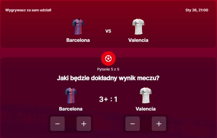 SuperGame w Superbet - typ bukmacherski na 269. rundę (FC Barcelona - Valencia)