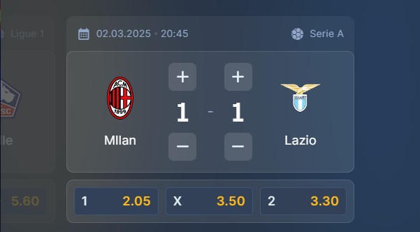 Wizjoner w STS - typ bukmacherski na 106. kolejkę (AC Milan - Lazio Rzym)