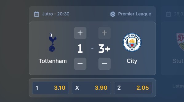 Wizjoner w STS - typ bukmacherski na 106. kolejkę (Tottenham Hotspur - Manchester City)