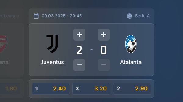 Wizjoner w STS - typ bukmacherski na 107. kolejkę (Juventus Turyn - Atalanta Bergamo)