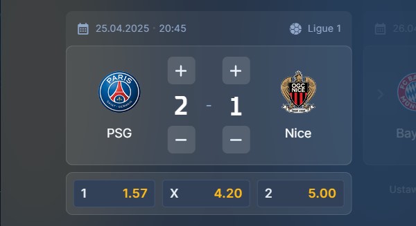 Wizjoner w STS - typ bukmacherski na 123. kolejkę (PSG - Nice)